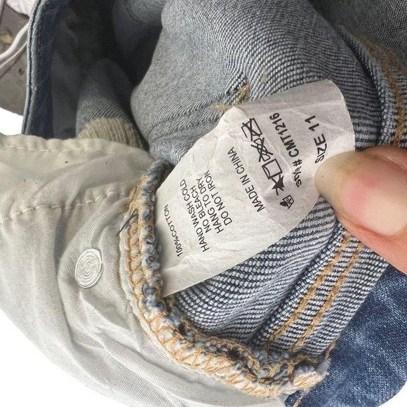 Shop Stevie Chicago Distressed Mid Rise Light Wash Jeans 11 - Picture 4 of 9